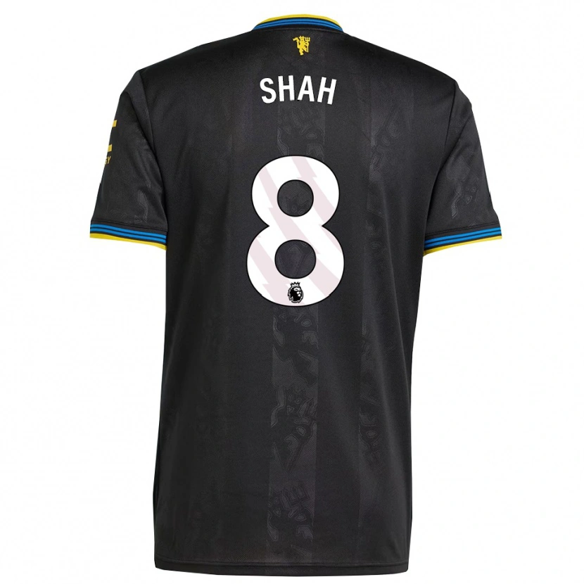 Danxen Niño Camiseta Jariyah Shah #8 Negro Amarillo Azul Equipación Tercera 2025/26 La Camisa