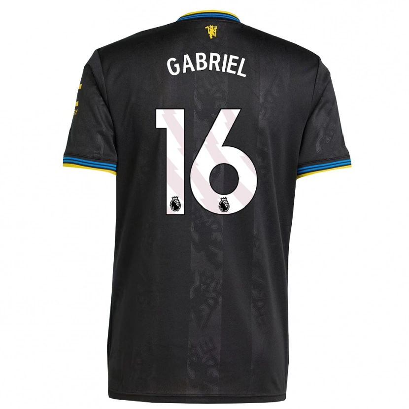 Danxen Niño Camiseta Jj Gabriel #16 Negro Amarillo Azul Equipación Tercera 2025/26 La Camisa