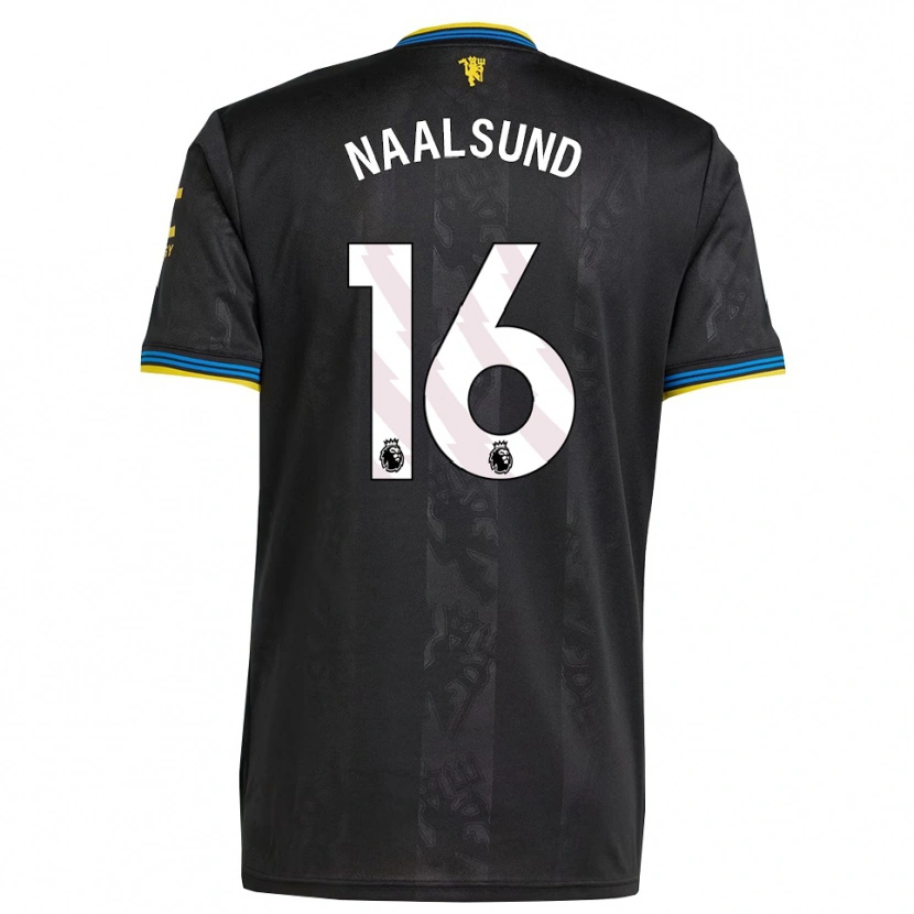 Danxen Niño Camiseta Lisa Naalsund #16 Negro Amarillo Azul Equipación Tercera 2025/26 La Camisa