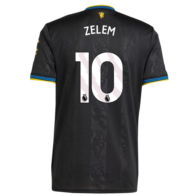 Danxen Niño Camiseta Katie Zelem #10 Negro Amarillo Azul Equipación Tercera 2025/26 La Camisa