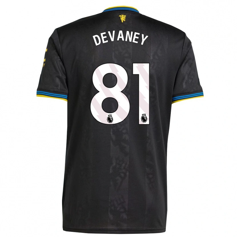 Danxen Niño Camiseta Jacob Devaney #81 Negro Amarillo Azul Equipación Tercera 2025/26 La Camisa
