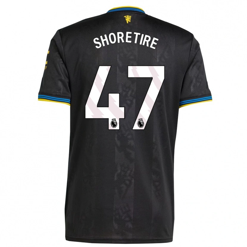 Danxen Niño Camiseta Shola Shoretire #47 Negro Amarillo Azul Equipación Tercera 2025/26 La Camisa