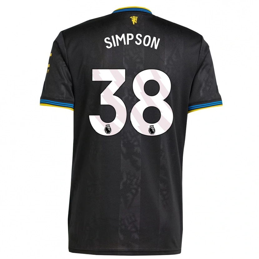 Danxen Niño Camiseta Jessica Simpson #38 Negro Amarillo Azul Equipación Tercera 2025/26 La Camisa