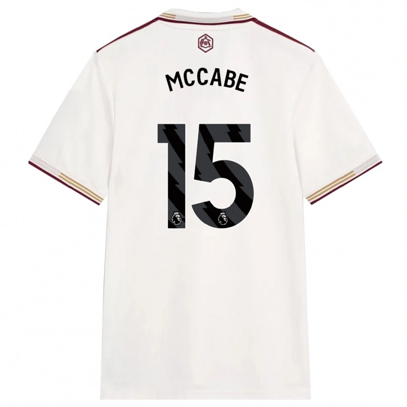 Danxen Niño Camiseta Katie Mccabe #15 Blanco Roto Borgoña Equipación Tercera 2025/26 La Camisa