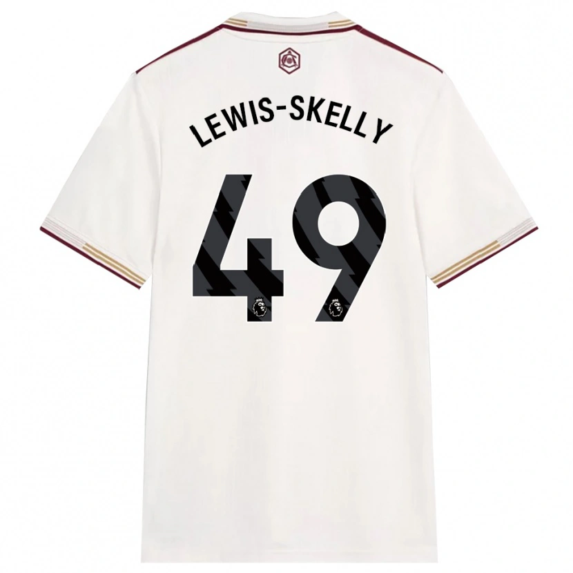Danxen Niño Camiseta Myles Lewis-Skelly #49 Blanco Roto Borgoña Equipación Tercera 2025/26 La Camisa