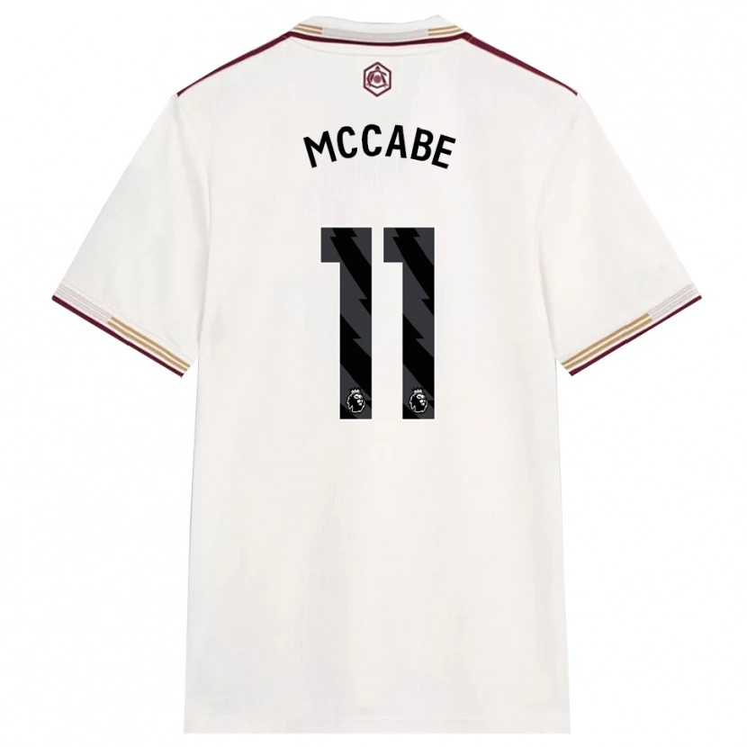 Danxen Niño Camiseta Katie Mccabe #11 Blanco Roto Borgoña Equipación Tercera 2025/26 La Camisa