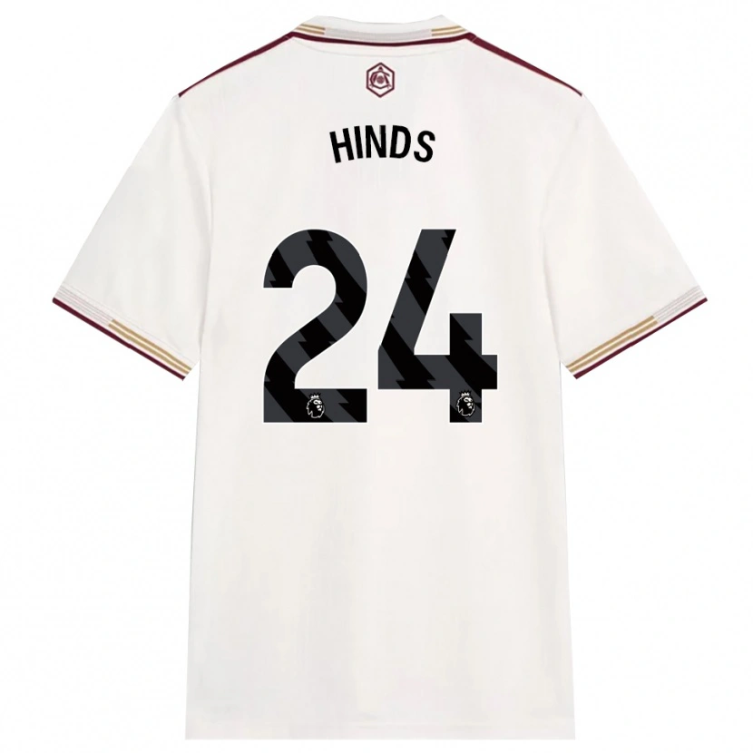 Danxen Niño Camiseta Taylor Hinds #24 Blanco Roto Borgoña Equipación Tercera 2025/26 La Camisa