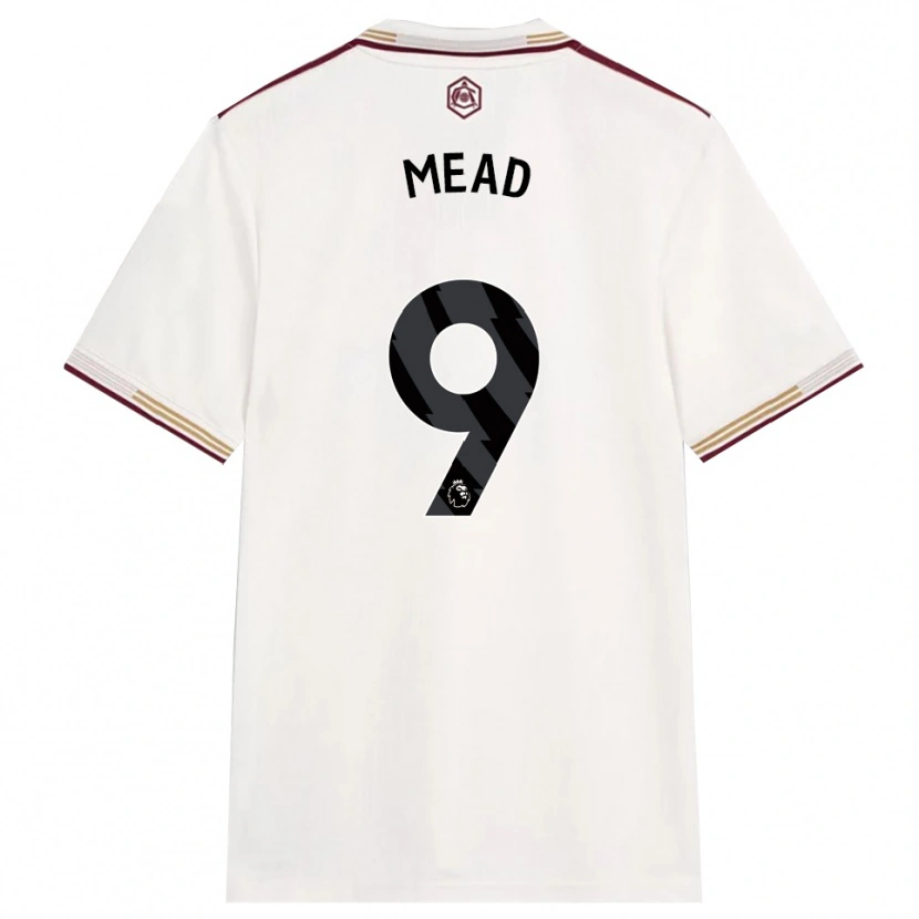 Danxen Niño Camiseta Beth Mead #9 Blanco Roto Borgoña Equipación Tercera 2025/26 La Camisa