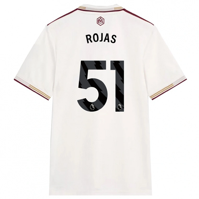 Danxen Niño Camiseta Alexéi Rojas #51 Blanco Roto Borgoña Equipación Tercera 2025/26 La Camisa