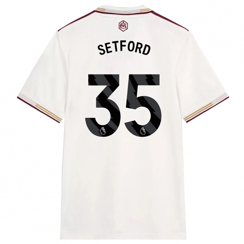 Danxen Niño Camiseta Tommy Setford #35 Blanco Roto Borgoña Equipación Tercera 2025/26 La Camisa
