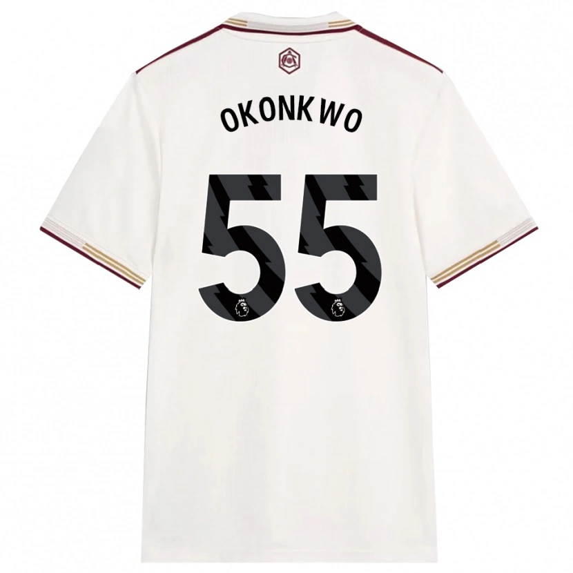 Danxen Niño Camiseta Brian Okonkwo #55 Blanco Roto Borgoña Equipación Tercera 2025/26 La Camisa