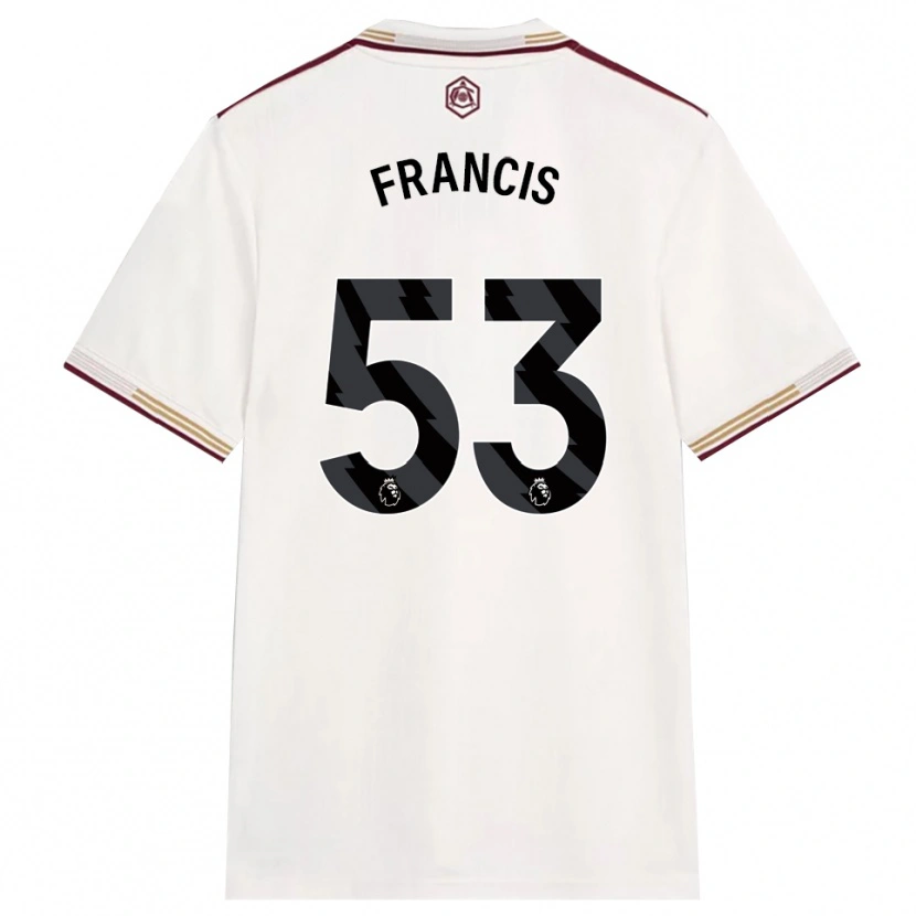 Danxen Niño Camiseta Jack Henry Francis #53 Blanco Roto Borgoña Equipación Tercera 2025/26 La Camisa