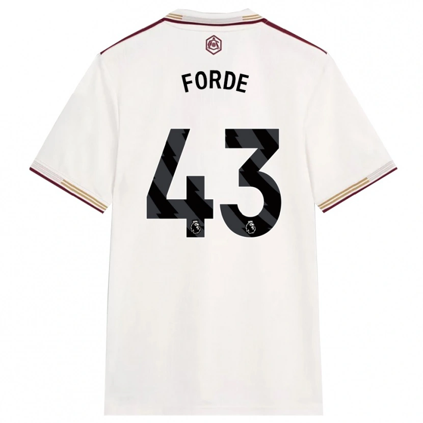 Danxen Niño Camiseta Romari Forde #43 Blanco Roto Borgoña Equipación Tercera 2025/26 La Camisa