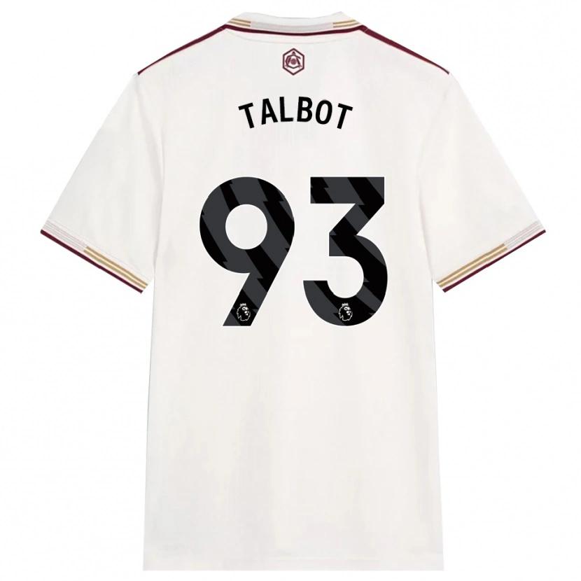 Danxen Niño Camiseta Jack Talbot #93 Blanco Roto Borgoña Equipación Tercera 2025/26 La Camisa