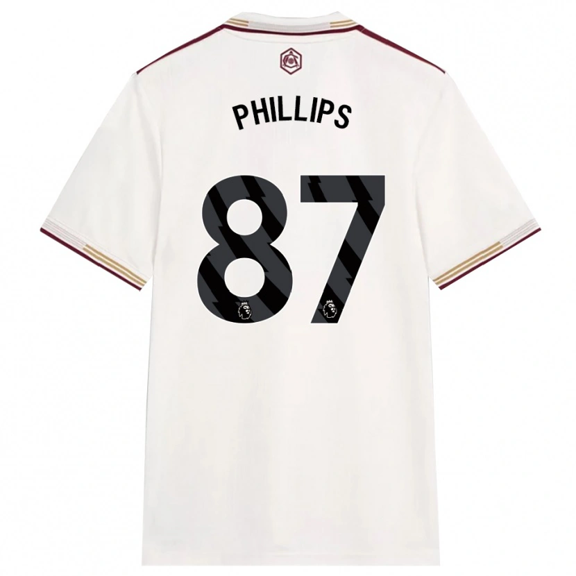 Danxen Niño Camiseta Bowen Phillips #87 Blanco Roto Borgoña Equipación Tercera 2025/26 La Camisa