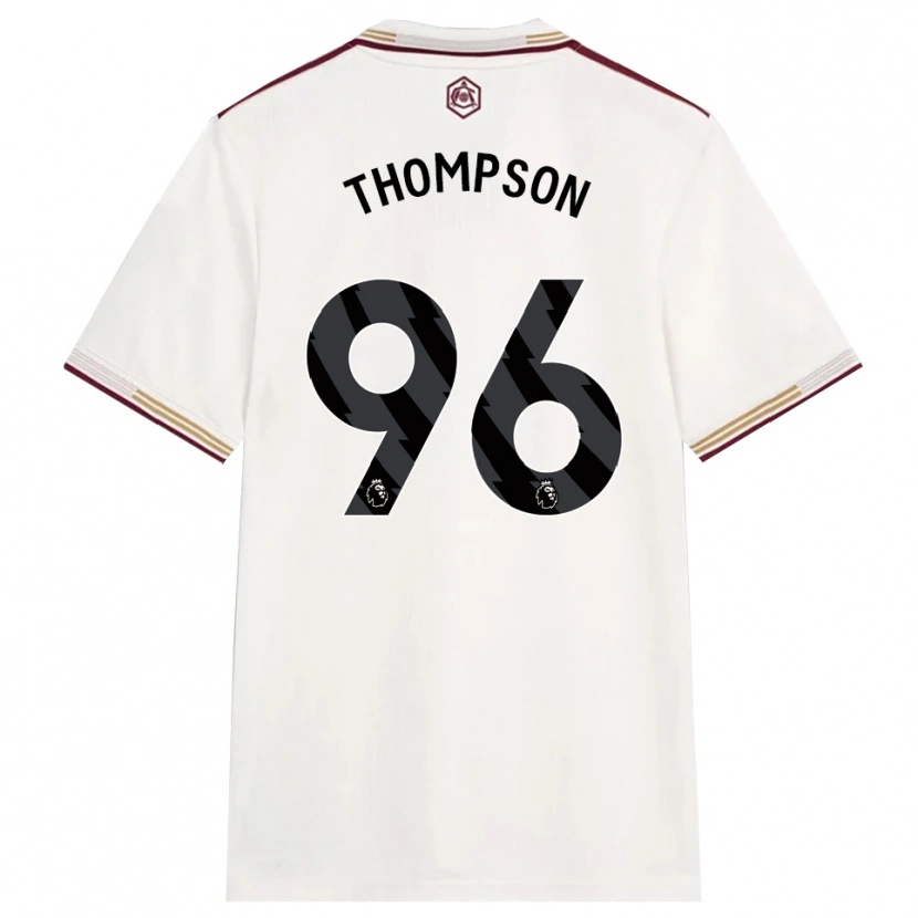 Danxen Niño Camiseta Kyran Thompson #96 Blanco Roto Borgoña Equipación Tercera 2025/26 La Camisa