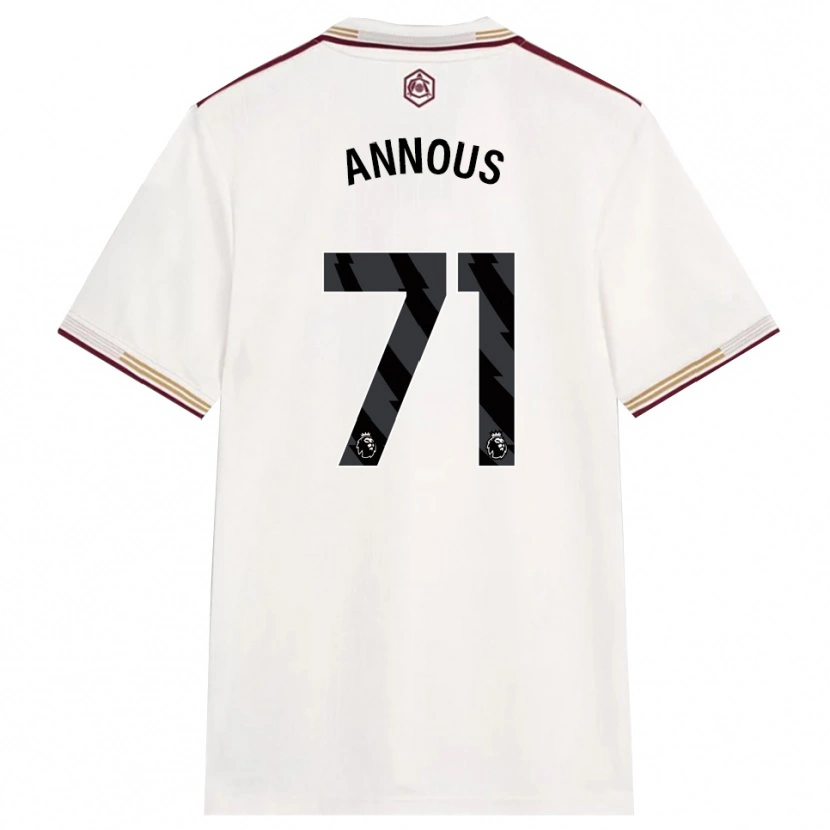 Danxen Niño Camiseta Andre Harriman-Annous #71 Blanco Roto Borgoña Equipación Tercera 2025/26 La Camisa