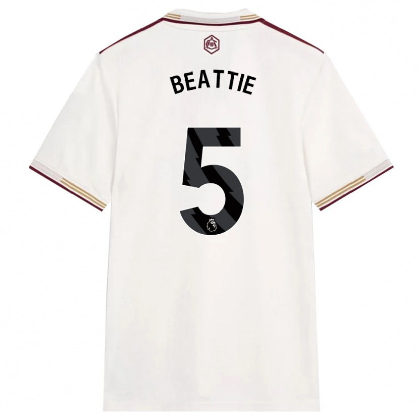 Danxen Niño Camiseta Jen Beattie #5 Blanco Roto Borgoña Equipación Tercera 2025/26 La Camisa