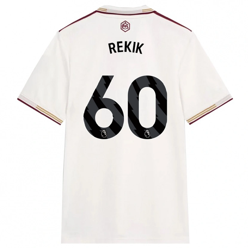 Danxen Niño Camiseta Omar Rekik #60 Blanco Roto Borgoña Equipación Tercera 2025/26 La Camisa