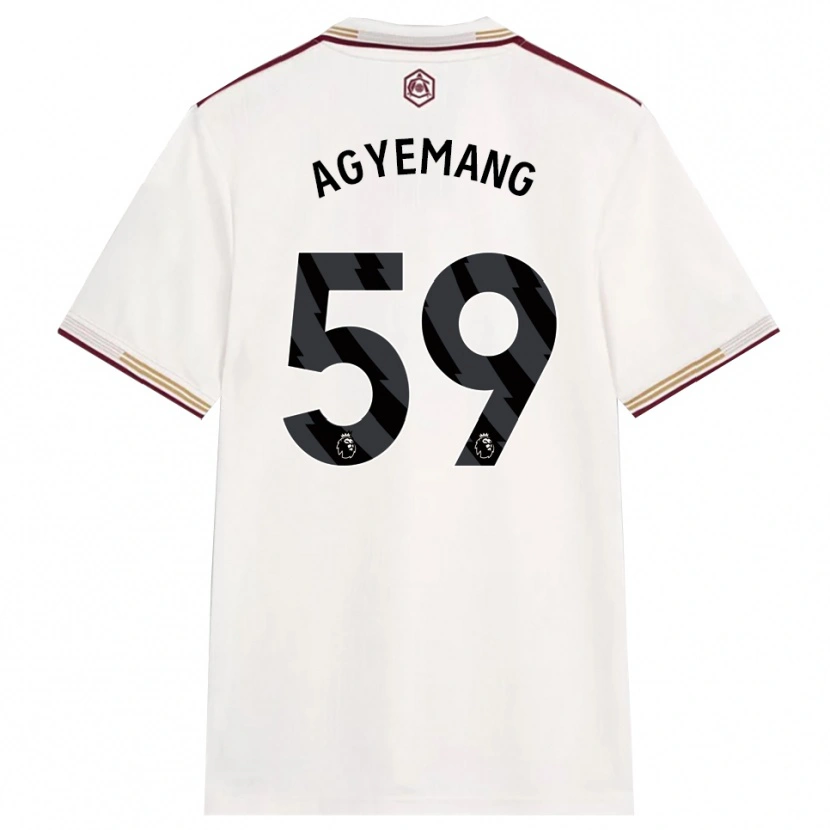 Danxen Niño Camiseta Michelle Agyemang #59 Blanco Roto Borgoña Equipación Tercera 2025/26 La Camisa