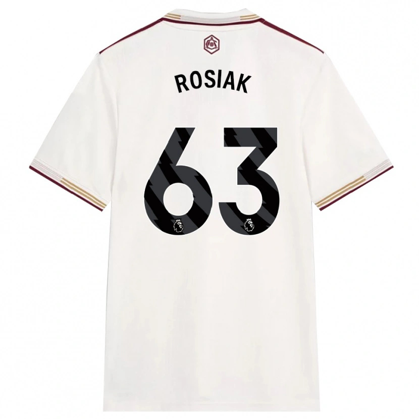 Danxen Niño Camiseta Michal Rosiak #63 Blanco Roto Borgoña Equipación Tercera 2025/26 La Camisa