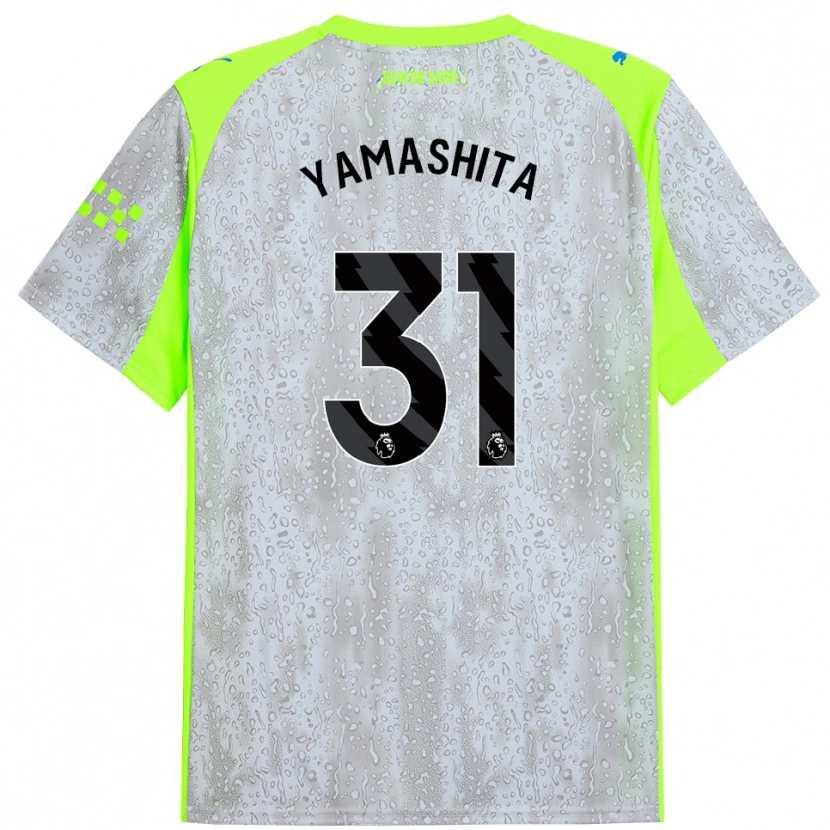 Danxen Niño Camiseta Ayaka Yamashita #31 Gris Amarillo Equipación Tercera 2025/26 La Camisa
