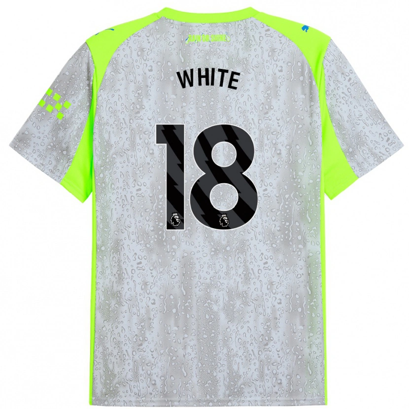 Danxen Niño Camiseta Ellen White #18 Gris Amarillo Equipación Tercera 2025/26 La Camisa
