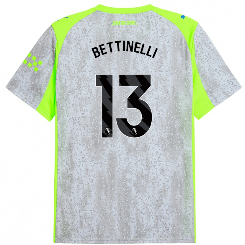 Danxen Niño Camiseta Marcus Bettinelli #13 Gris Amarillo Equipación Tercera 2025/26 La Camisa