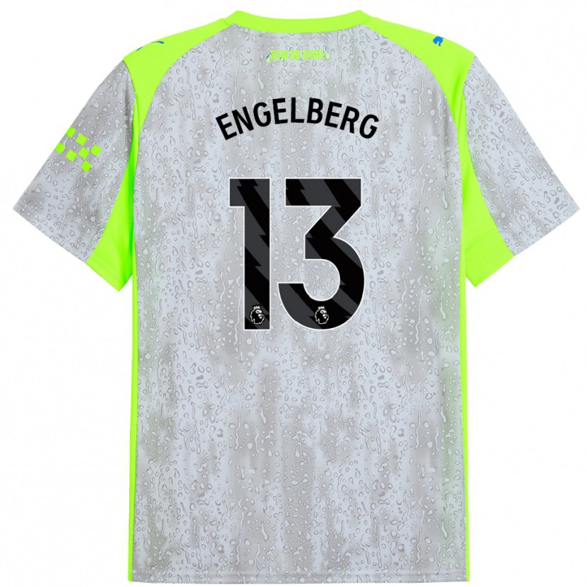 Danxen Niño Camiseta Stavros Engelberg #13 Gris Amarillo Equipación Tercera 2025/26 La Camisa