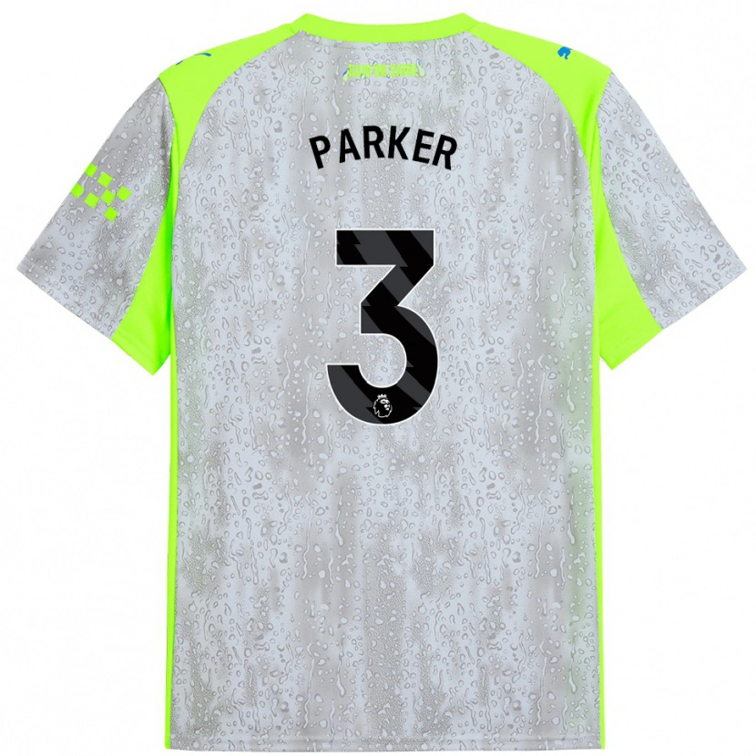 Danxen Niño Camiseta Harrison Parker #3 Gris Amarillo Equipación Tercera 2025/26 La Camisa