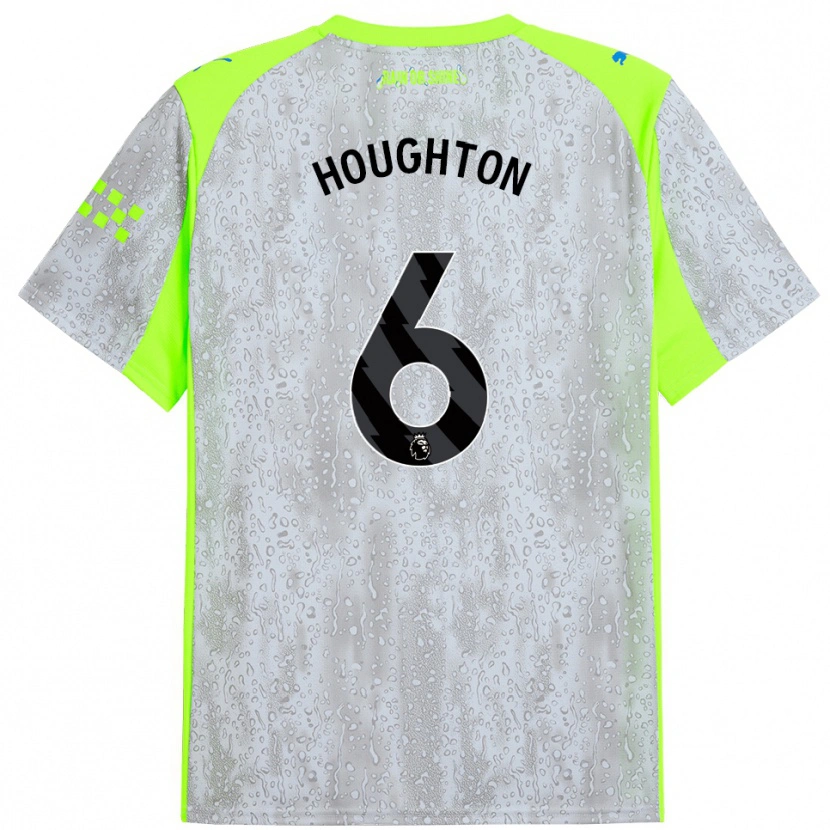 Danxen Niño Camiseta Steph Houghton #6 Gris Amarillo Equipación Tercera 2025/26 La Camisa