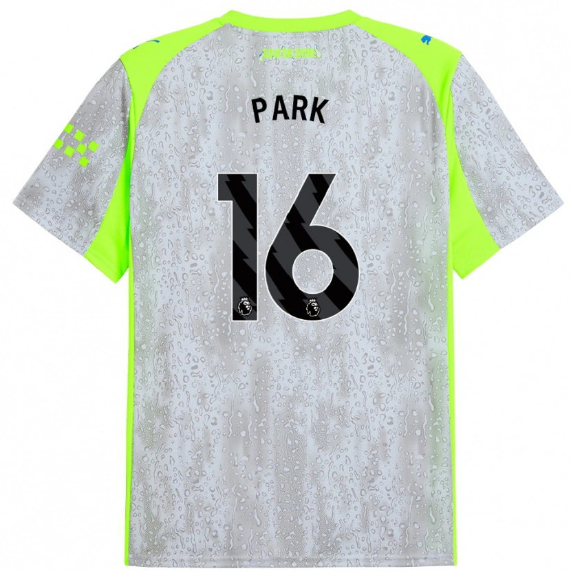 Danxen Niño Camiseta Jess Park #16 Gris Amarillo Equipación Tercera 2025/26 La Camisa