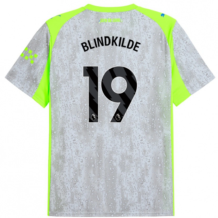 Danxen Niño Camiseta Laura Blindkilde Brown #19 Gris Amarillo Equipación Tercera 2025/26 La Camisa