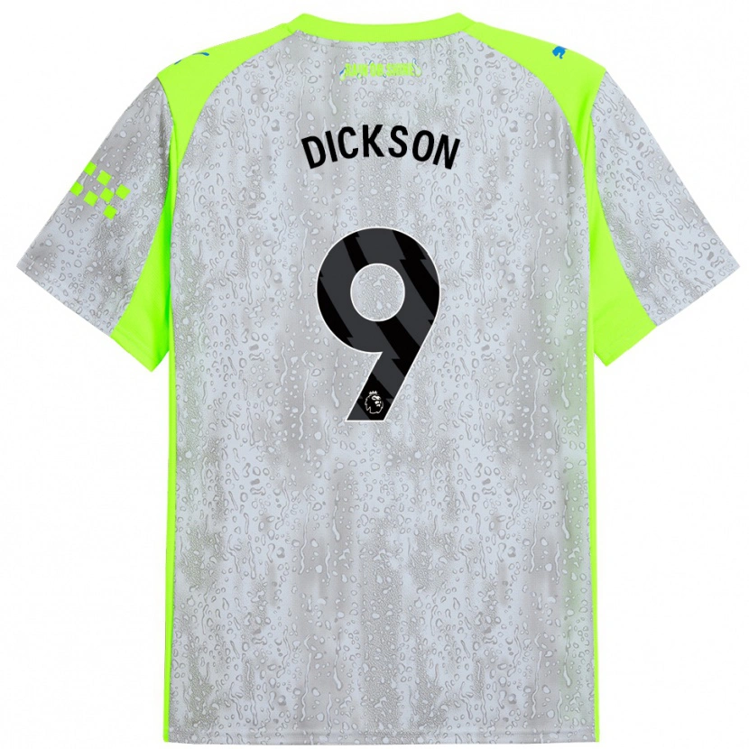 Danxen Niño Camiseta Will Dickson #9 Gris Amarillo Equipación Tercera 2025/26 La Camisa