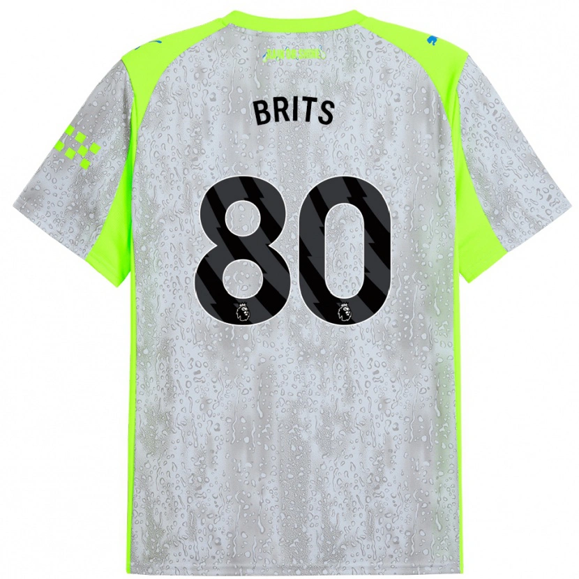 Danxen Niño Camiseta Spike Brits #80 Gris Amarillo Equipación Tercera 2025/26 La Camisa