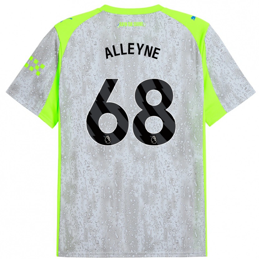 Danxen Niño Camiseta Max Alleyne #68 Gris Amarillo Equipación Tercera 2025/26 La Camisa
