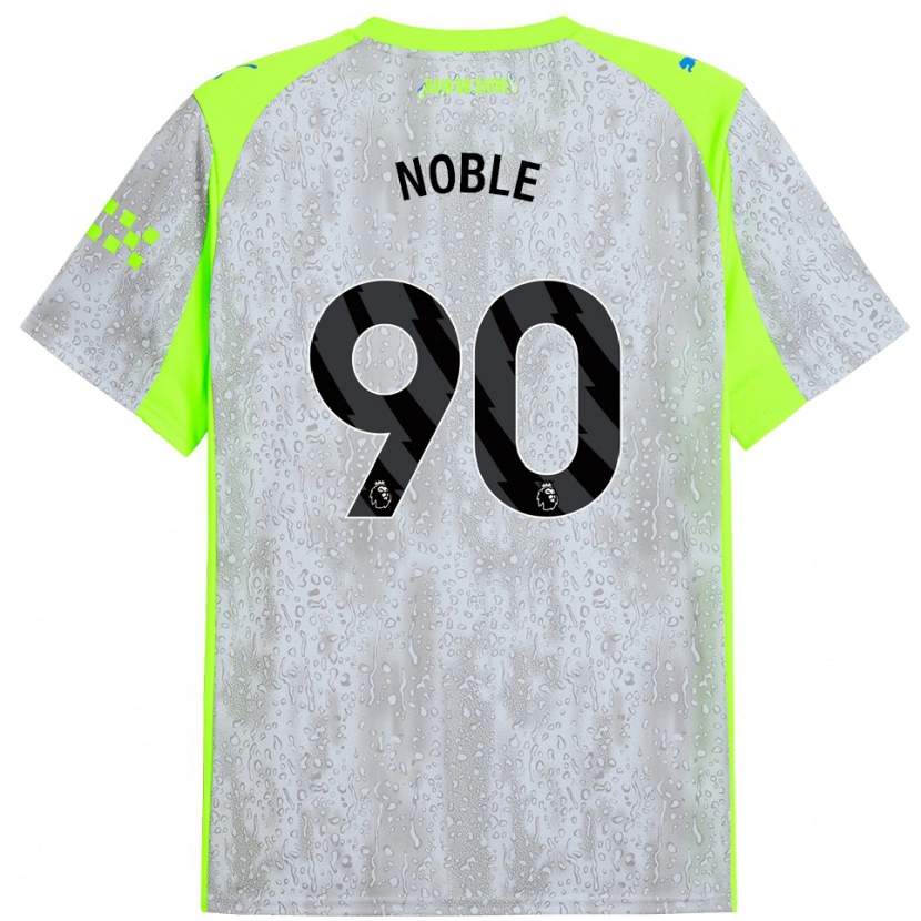 Danxen Niño Camiseta Kian Noble #90 Gris Amarillo Equipación Tercera 2025/26 La Camisa