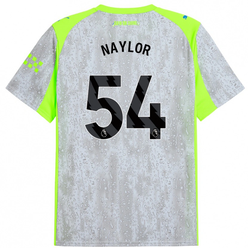 Danxen Niño Camiseta Seb Naylor #54 Gris Amarillo Equipación Tercera 2025/26 La Camisa