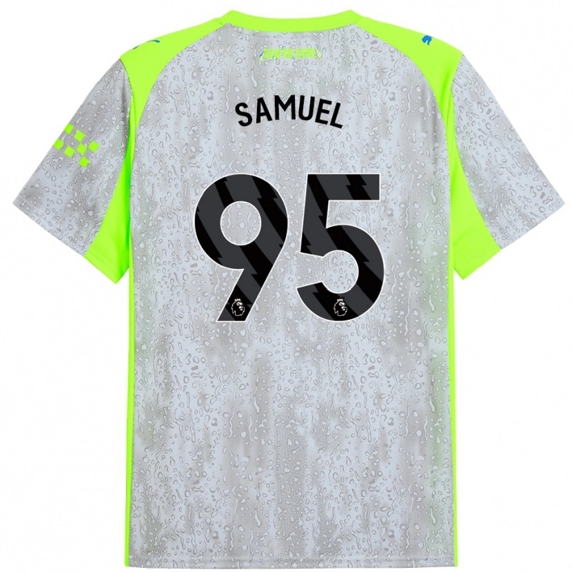 Danxen Niño Camiseta Lakyle Samuel #95 Gris Amarillo Equipación Tercera 2025/26 La Camisa