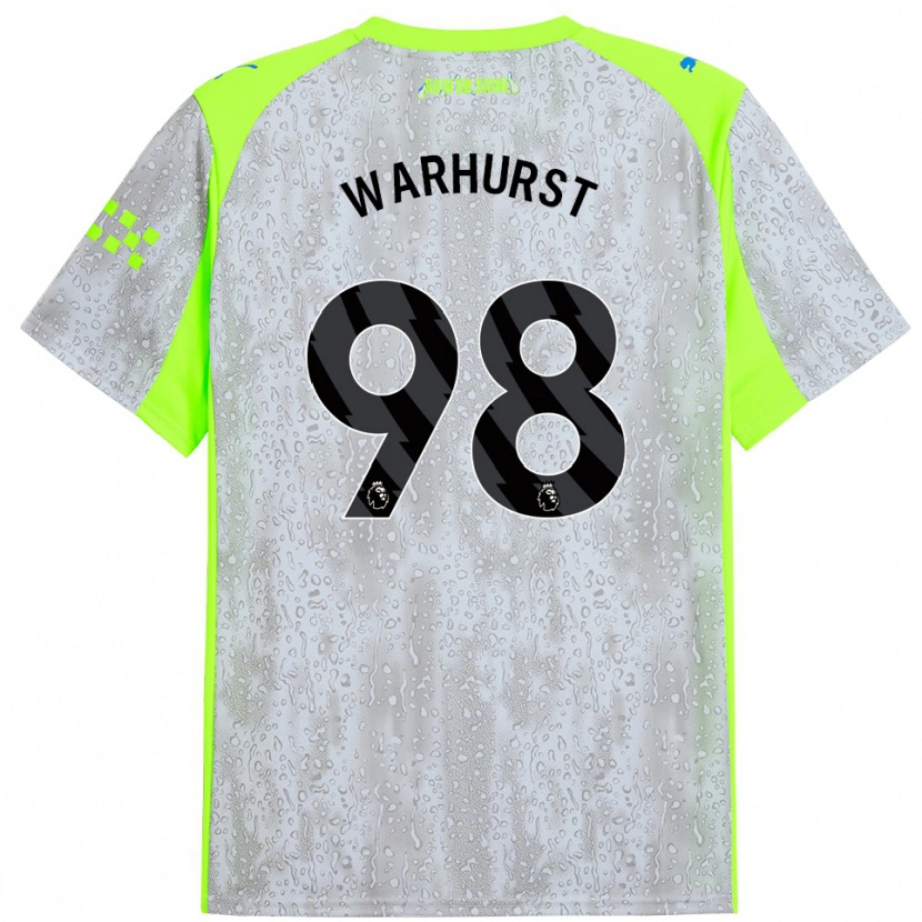 Danxen Niño Camiseta Matty Warhurst #98 Gris Amarillo Equipación Tercera 2025/26 La Camisa