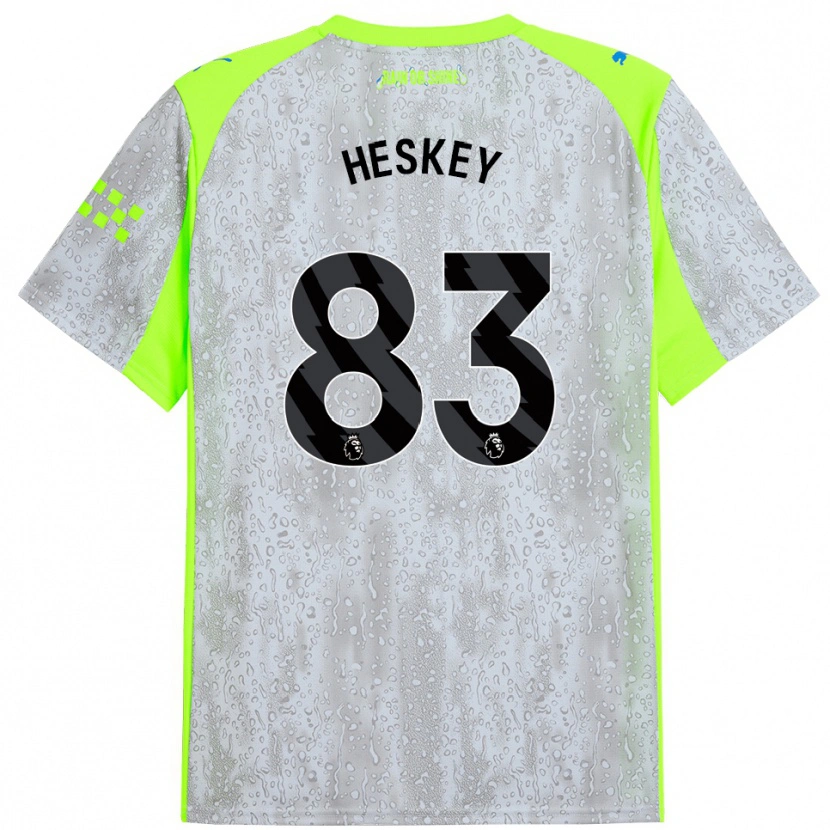 Danxen Niño Camiseta Reigan Heskey #83 Gris Amarillo Equipación Tercera 2025/26 La Camisa