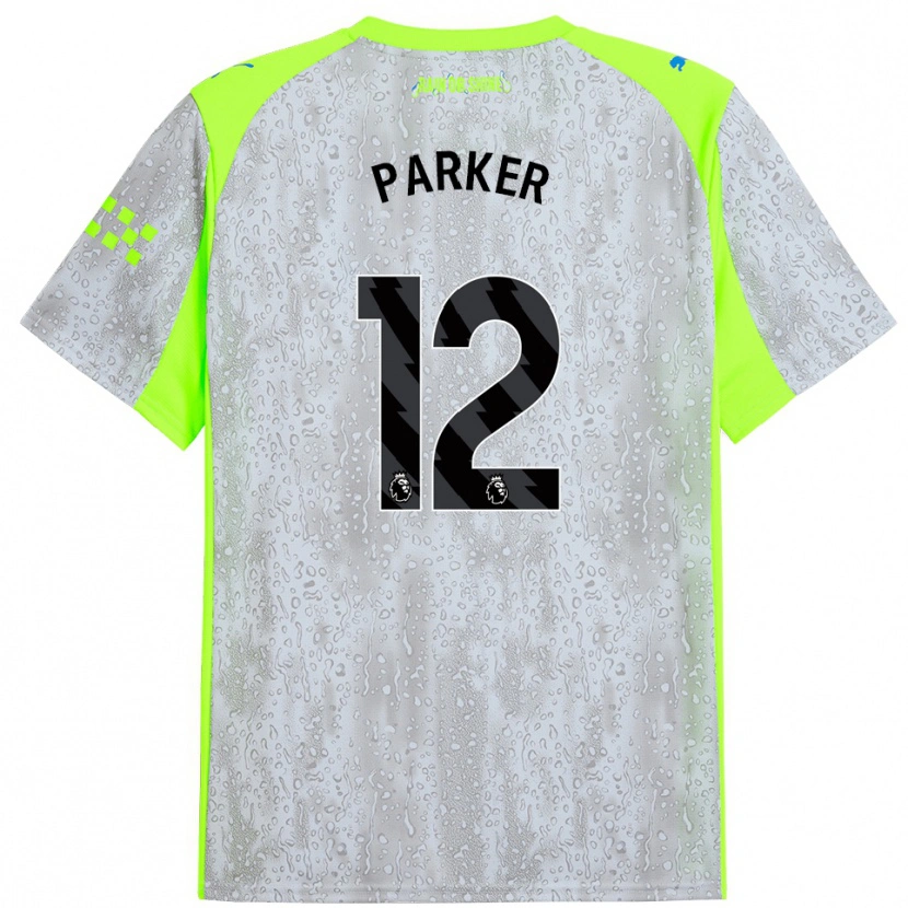 Danxen Niño Camiseta Xavier Parker #12 Gris Amarillo Equipación Tercera 2025/26 La Camisa
