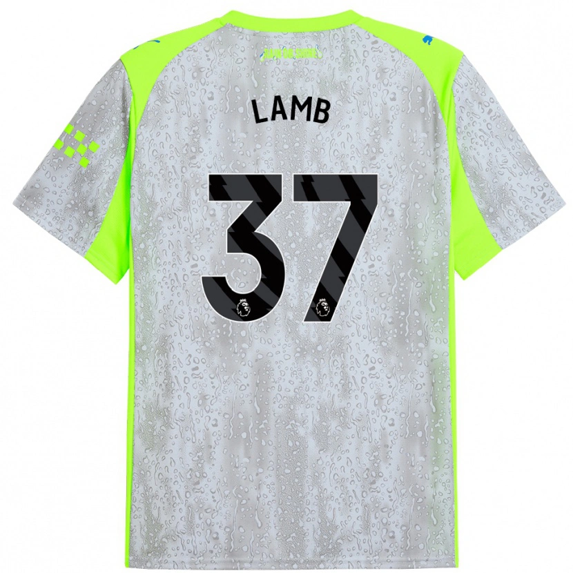 Danxen Niño Camiseta Teddie Lamb #37 Gris Amarillo Equipación Tercera 2025/26 La Camisa
