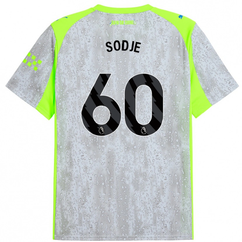 Danxen Niño Camiseta Tai Sodje #60 Gris Amarillo Equipación Tercera 2025/26 La Camisa