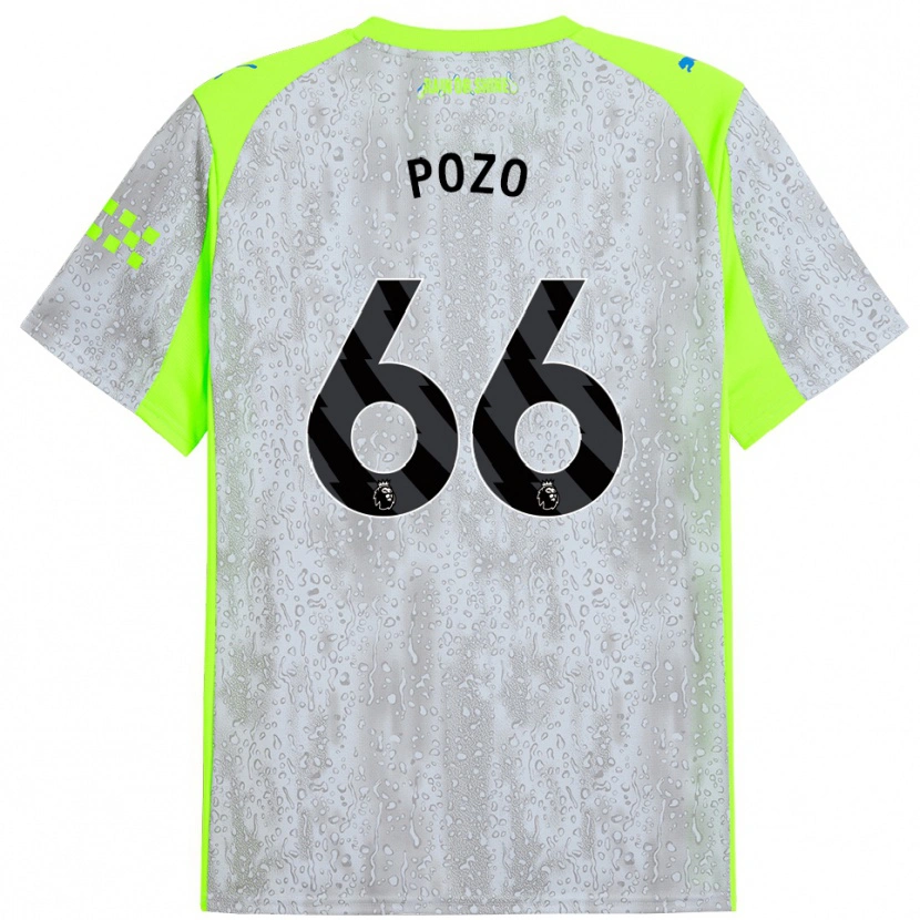Danxen Niño Camiseta Iker Pozo #66 Gris Amarillo Equipación Tercera 2025/26 La Camisa