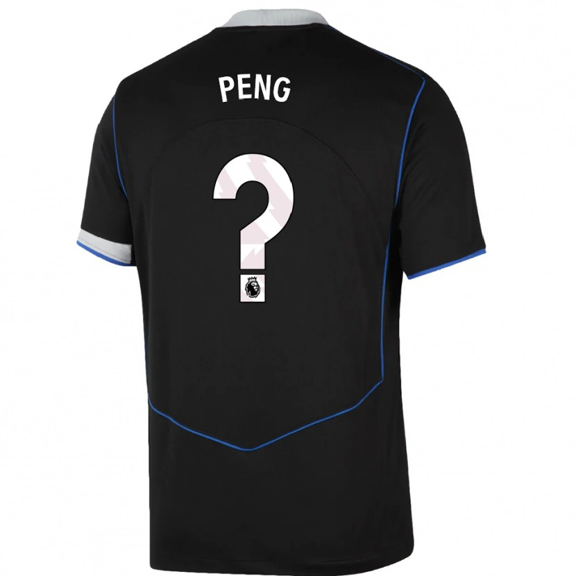 Danxen Niño Camiseta Livia Peng #0 Negro Azul Plata Equipación Tercera 2025/26 La Camisa