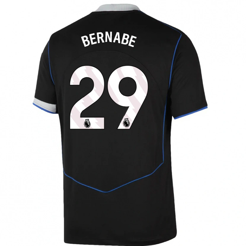 Danxen Niño Camiseta Alejandra Bernabé #29 Negro Azul Plata Equipación Tercera 2025/26 La Camisa