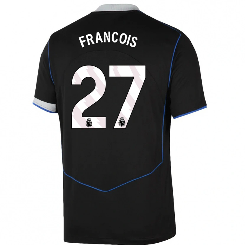 Danxen Niño Camiseta Oriane Jean-François #27 Negro Azul Plata Equipación Tercera 2025/26 La Camisa