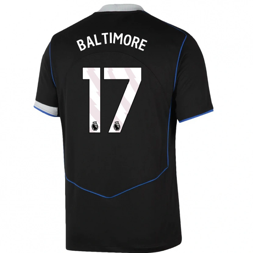 Danxen Niño Camiseta Sandy Baltimore #17 Negro Azul Plata Equipación Tercera 2025/26 La Camisa