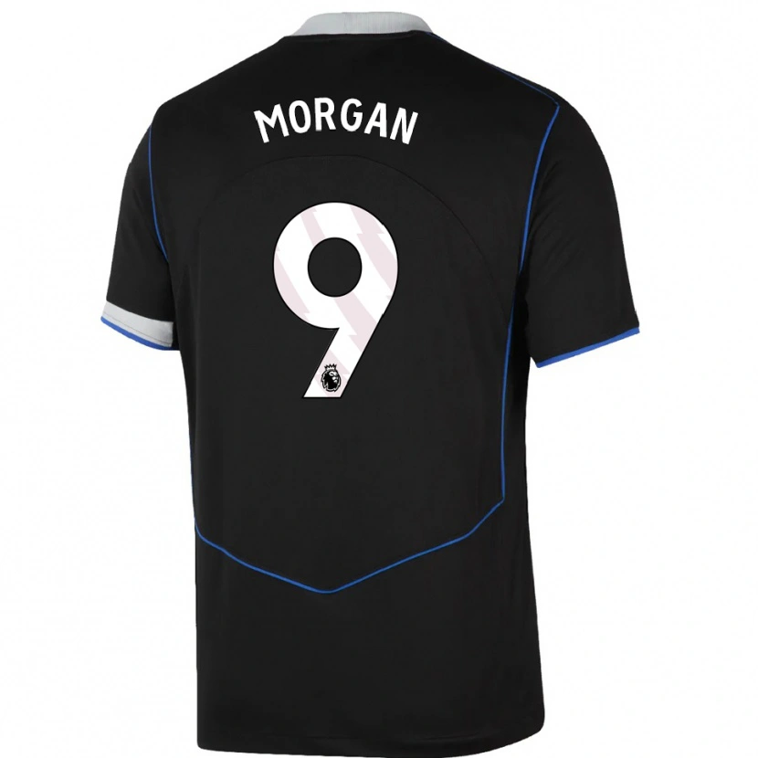 Danxen Niño Camiseta Jimmy-Jay Morgan #9 Negro Azul Plata Equipación Tercera 2025/26 La Camisa